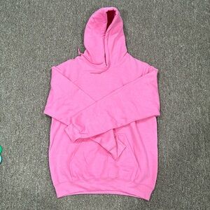 Gildan Pink Oversized Long Sleeve Hoodie